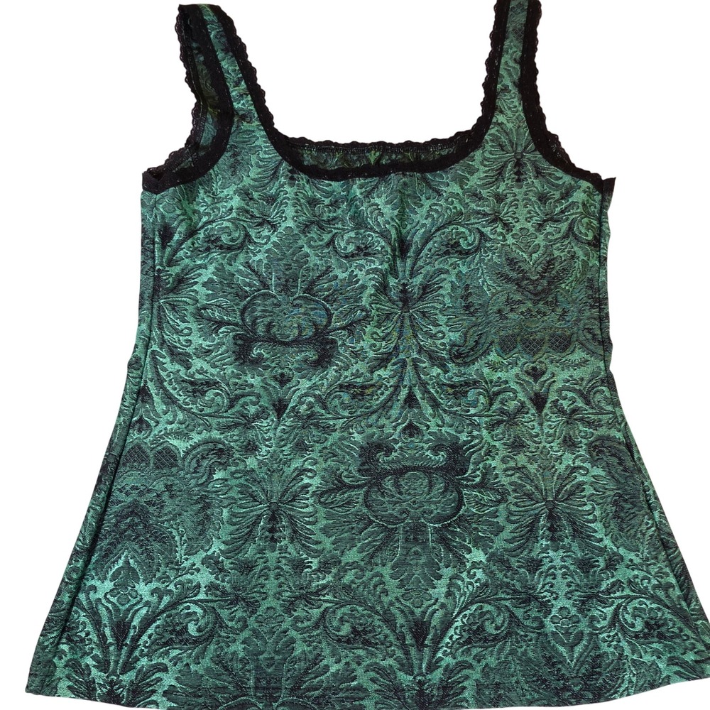 Arianne Florence Cami Corset Womens M Green Baroque Lace Trim Top Whimsigoth - Picture 3 of 7